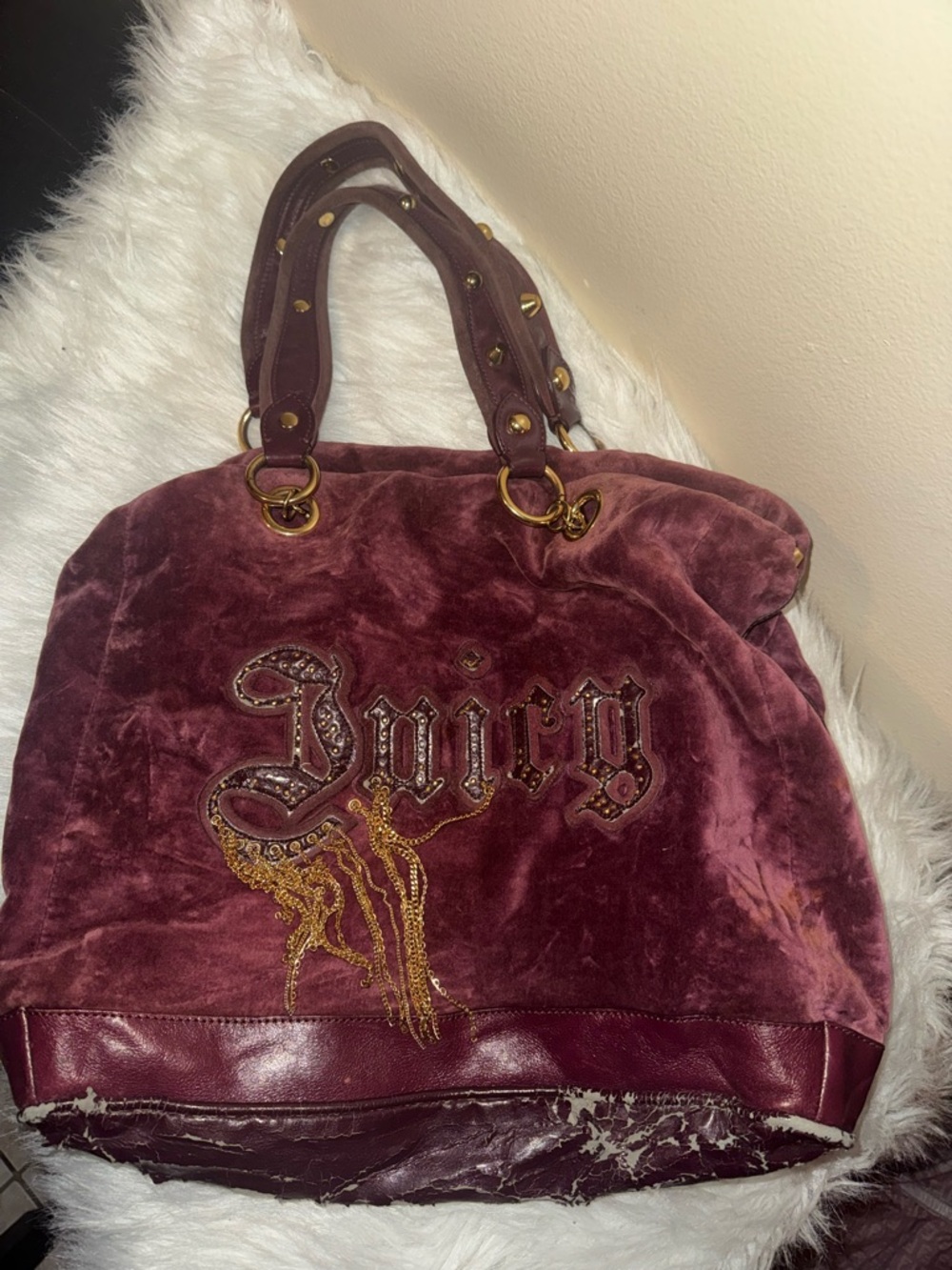 Juicy couture y2k burgundy tote bag